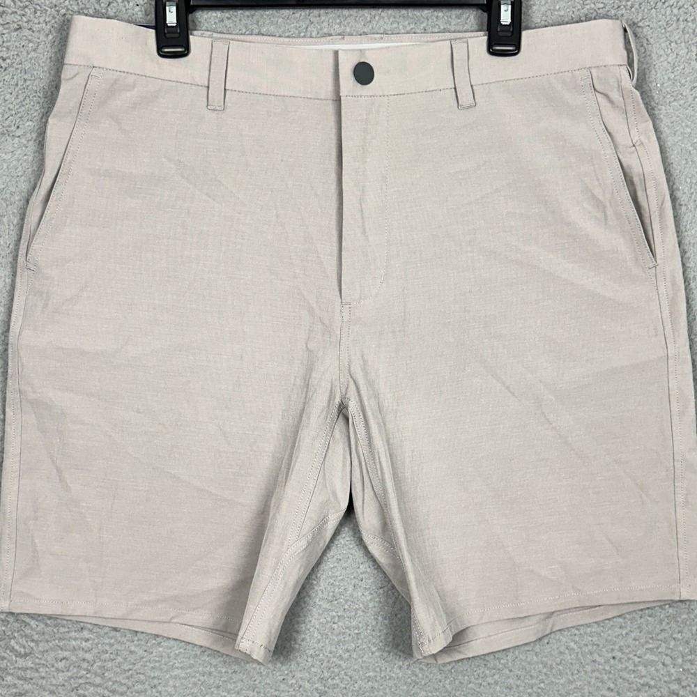 NEW Johnnie-O Shorts Mens 36 Calcutta Flax Beige Performance Golf Chino Stretch